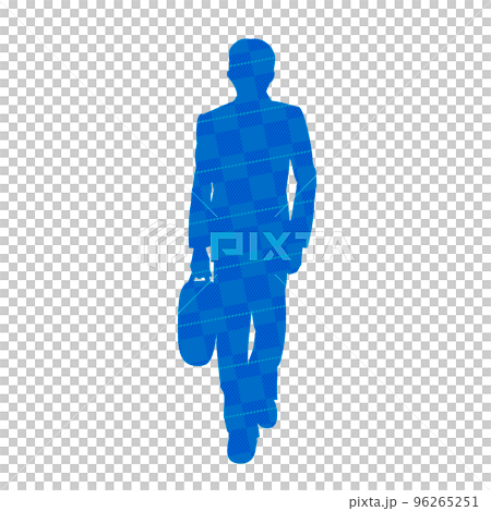 Walking office worker silhouette check pattern 96265251