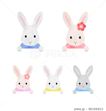 うさぎの親子　イラスト素材 96266822