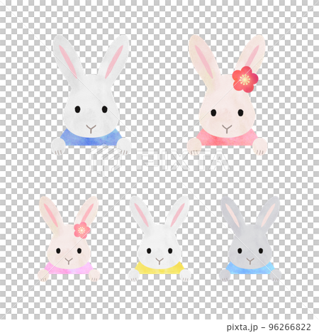 うさぎの親子　イラスト素材 96266822