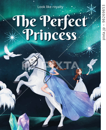 Poster template with prince winter fantasy concept,watercolor style Poster template with prince winter fantasy concept,watercolor style 96269653