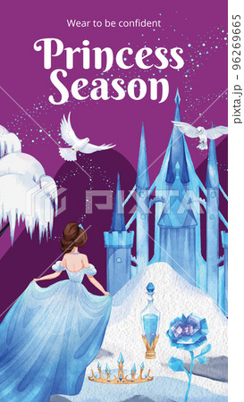 Instagram story template with prince winter fantasy concept,watercolor style Instagram story template with prince winter fantasy concept,watercolor style 96269665