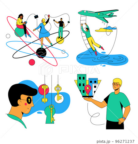 Endless possibilities- colorful flat design style illustrations 96271237