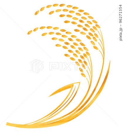 稲穂の手描きの水彩画のイラスト 稲穂の手描きの水彩画のイラスト 96271354