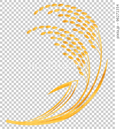 稲穂の手描きの水彩画のイラスト 稲穂の手描きの水彩画のイラスト 96271354