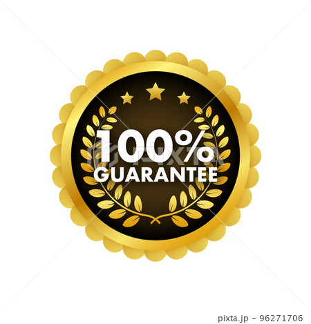 100 guarantee sign, label. Guaranteed tags. Vector stock illustration 96271706