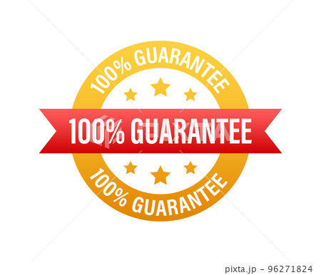 100 guarantee sign, label. Guaranteed tags. Vector stock illustration 96271824