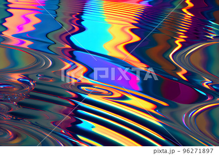 Liquid chrome metal surface with colorful chromatic reflection Liquid chrome metal surface with colorful chromatic reflection 96271897
