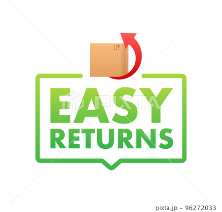 Easy Returns sign, label. Delivery service. Vector stock illustration. Easy Returns sign, label. Delivery service. Vector stock illustration. 96272033
