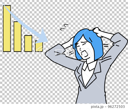 失敗_右肩下がりのグラフ 96272503