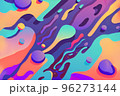 Vibrant wavy liquid fluid cartoon abstract background 96273144