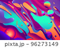 Vibrant wavy liquid fluid cartoon abstract background 96273149