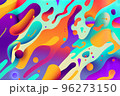 Vibrant wavy liquid fluid cartoon abstract background 96273150