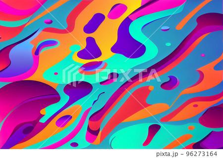 Vibrant wavy liquid fluid cartoon abstract background 96273164