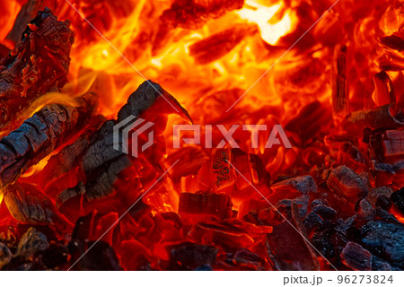 burning charcoal in the background. Burning coal in the dark burning charcoal in the background. Burning coal in the dark 96273824