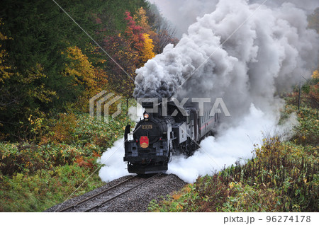 函館本線 然別-銀山 JR北海道 C11-171+14系+スハシ44+DE15-1520 SLニセコ 函館本線 然別-銀山 JR北海道 C11-171+14系+スハシ44+DE15-1520 SLニセコ 96274178