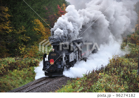 函館本線 然別-銀山 JR北海道 C11-171+14系+スハシ44+DE15-1520 SLニセコ 函館本線 然別-銀山 JR北海道 C11-171+14系+スハシ44+DE15-1520 SLニセコ 96274182