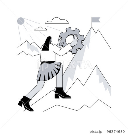 Persistence abstract concept vector illustration. Perseverance, personal quality, persistent action, motivation in sport, business persistence, determination to achieve goal abstract metaphor. 96274680