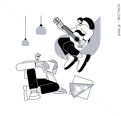 Indoor picnic abstract concept vector illustration. Family quarantine fun, indoor activities, stay at home picnic, romantic time during pandemic, time spending ideas for kids abstract metaphor. 96274834