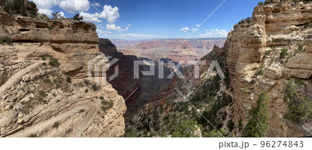 Aerial panoramic view of South Kaibab Trail, Grand Canyon, USA Aerial panoramic view of South Kaibab Trail, Grand Canyon, USA 96274843