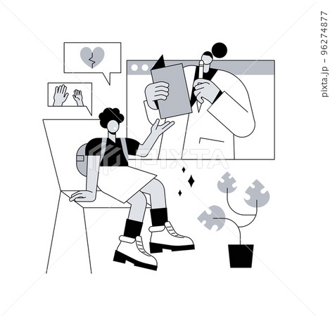 Psychologist service abstract concept vector illustration. Private psychologist session, mental health service, family psychology, children therapy, relationship psychotherapy abstract metaphor. 96274877