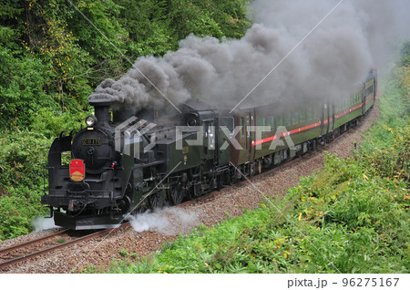 函館本線　然別－銀山　JR北海道　C11-171＋14系＋スハシ44＋DE15-1520　SLニセコ 96275167