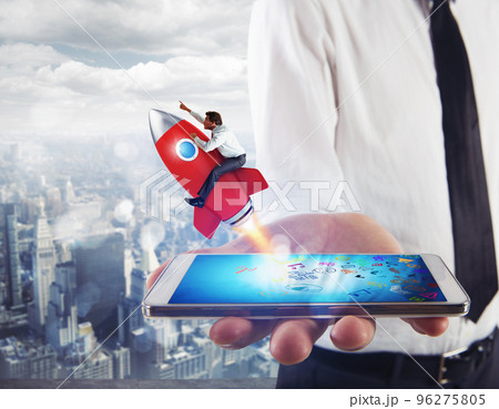 Startup working enterprise. 3D rendering 96275805