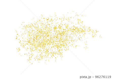 Background plume golden abstract grainy texture, crumbs for background or backdrop. Gold dust. Sand particles grain. Pieces abstract. plume. Jewelry, carefully placed by hand. Jewel confetti. Vector 96276119