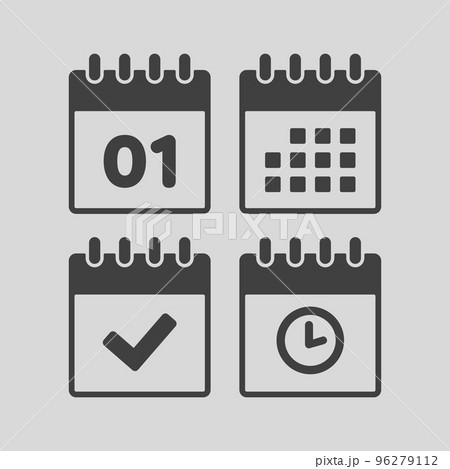 Icon calendar number 1, agenda app, timer, done 96279112