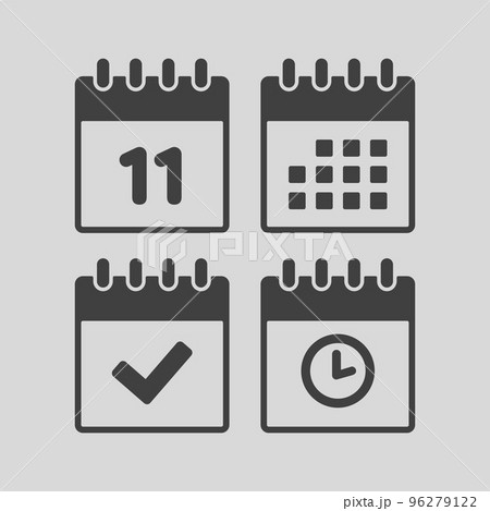 Icon calendar number 11, agenda app, timer, done 96279122