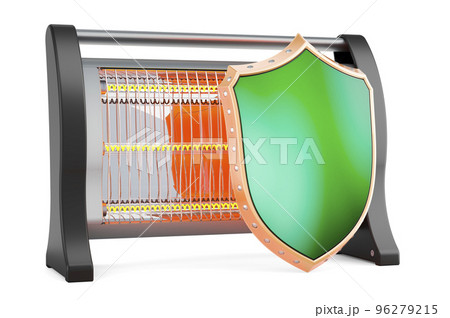Halogen or infrared heater with shield, 3D rendering Halogen or infrared heater with shield, 3D rendering 96279215