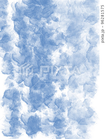 Hand painted watercolor blue sky and clouds, abstract watercolor background, illustration 96281575