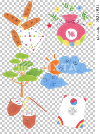 韓國傳統彩色鉛筆插畫 96282938