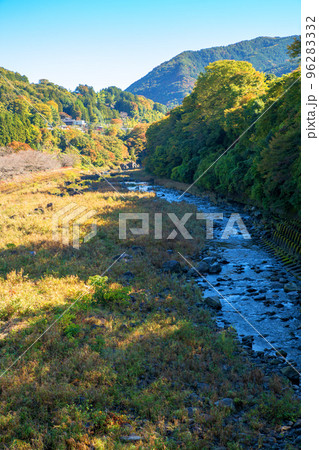 渡良瀬川　上流方向　くろほね大橋からの眺め　秋風景　　 96283332