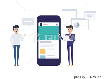 Webサイトをアプリ化しよう！なイラスト素材 96283449