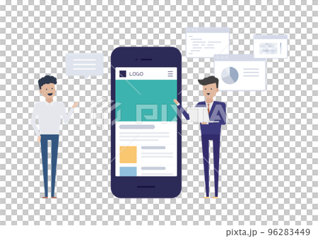 Webサイトをアプリ化しよう！なイラスト素材 96283449