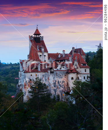 Bran Castle in evening dusk, Romania 96284496