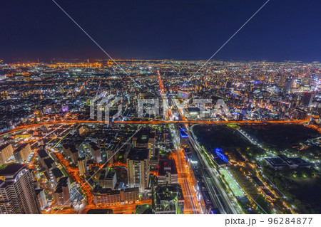あべのハルカス展望台から見た大阪の夜景 96284877