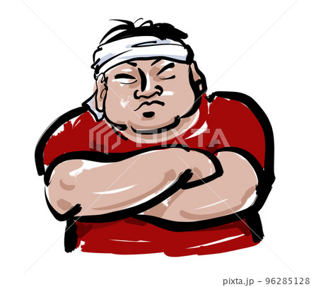 恰幅のいい江戸前のおっちゃん-赤い服 96285128