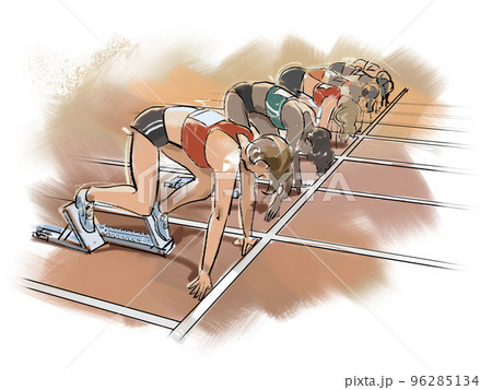 スタートダッシュ前の緊張感 スタートダッシュ前の緊張感 96285134