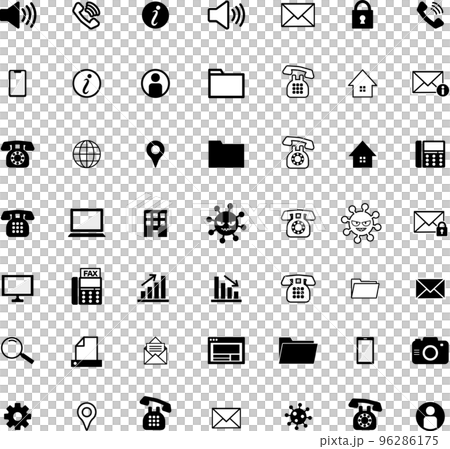Telephone / contact simple illustration icon set Telephone / contact simple illustration icon set 96286175