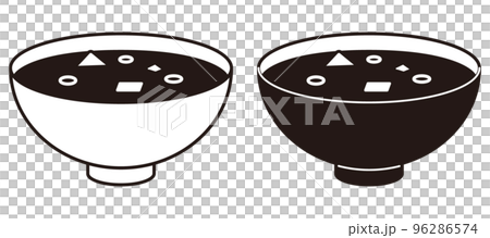 Miso soup monochrome icon illustration 96286574