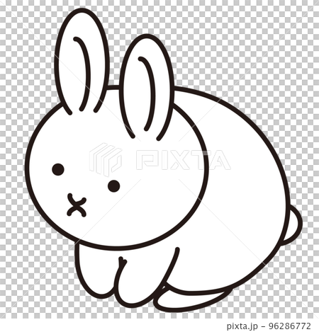兎 モノクロアイコンイラスト 兎 モノクロアイコンイラスト 96286772
