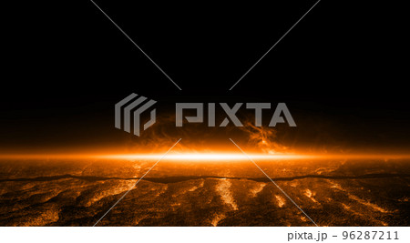 3D rendering illustration heat red cracked ground texture after eruption volcano 3D rendering illustration heat red cracked ground texture after eruption volcano 96287211