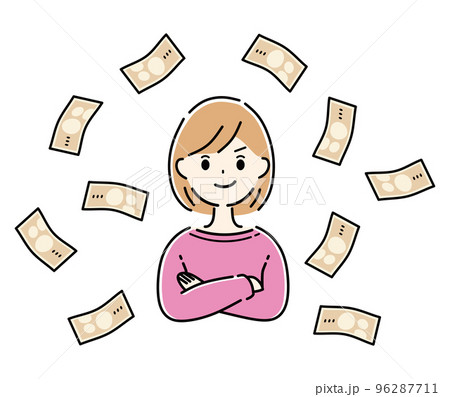 お金を稼ぐ女性 96287711