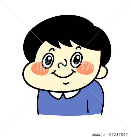 笑顔のコミカルな男性キャラクターイラスト素材 96287847