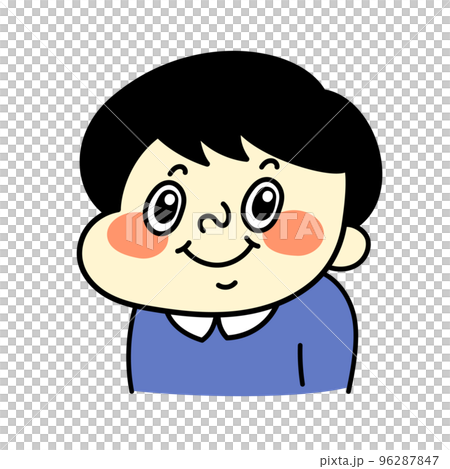 笑顔のコミカルな男性キャラクターイラスト素材 96287847