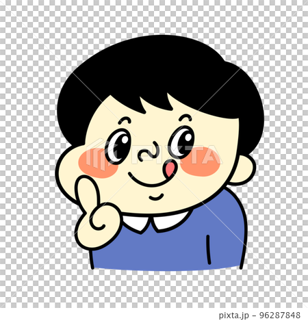 指さしポーズのコミカルな男性キャラクターイラスト素材 指さしポーズのコミカルな男性キャラクターイラスト素材 96287848