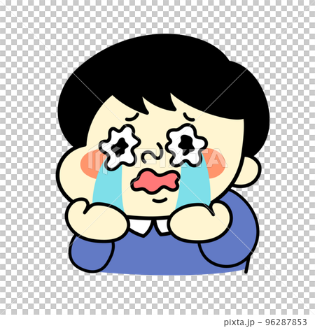 哭哭啼啼的搞笑男角色插畫素材 哭哭啼啼的搞笑男角色插畫素材 96287853