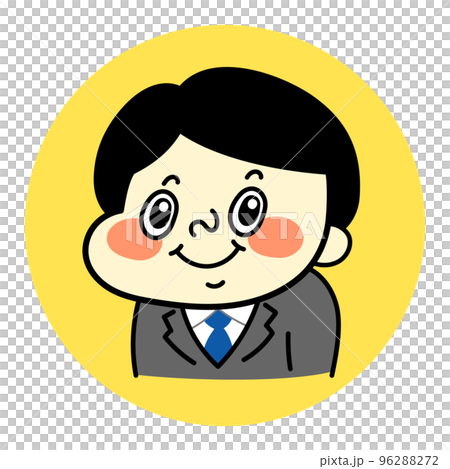 微笑滑稽的男性角色插圖素材業務 微笑滑稽的男性角色插圖素材業務 96288272