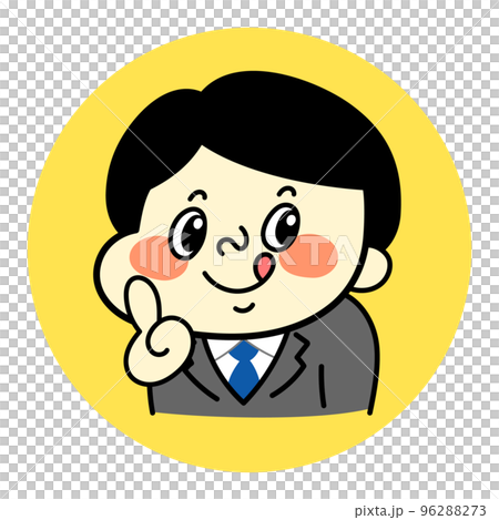 帶有指向姿勢的滑稽男性角色插畫素材 帶有指向姿勢的滑稽男性角色插畫素材 96288273